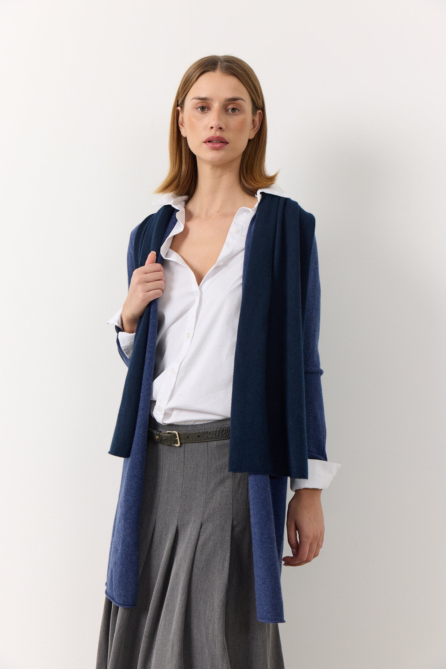 Alfa - Tørklæde i cashmere - Dark Navy