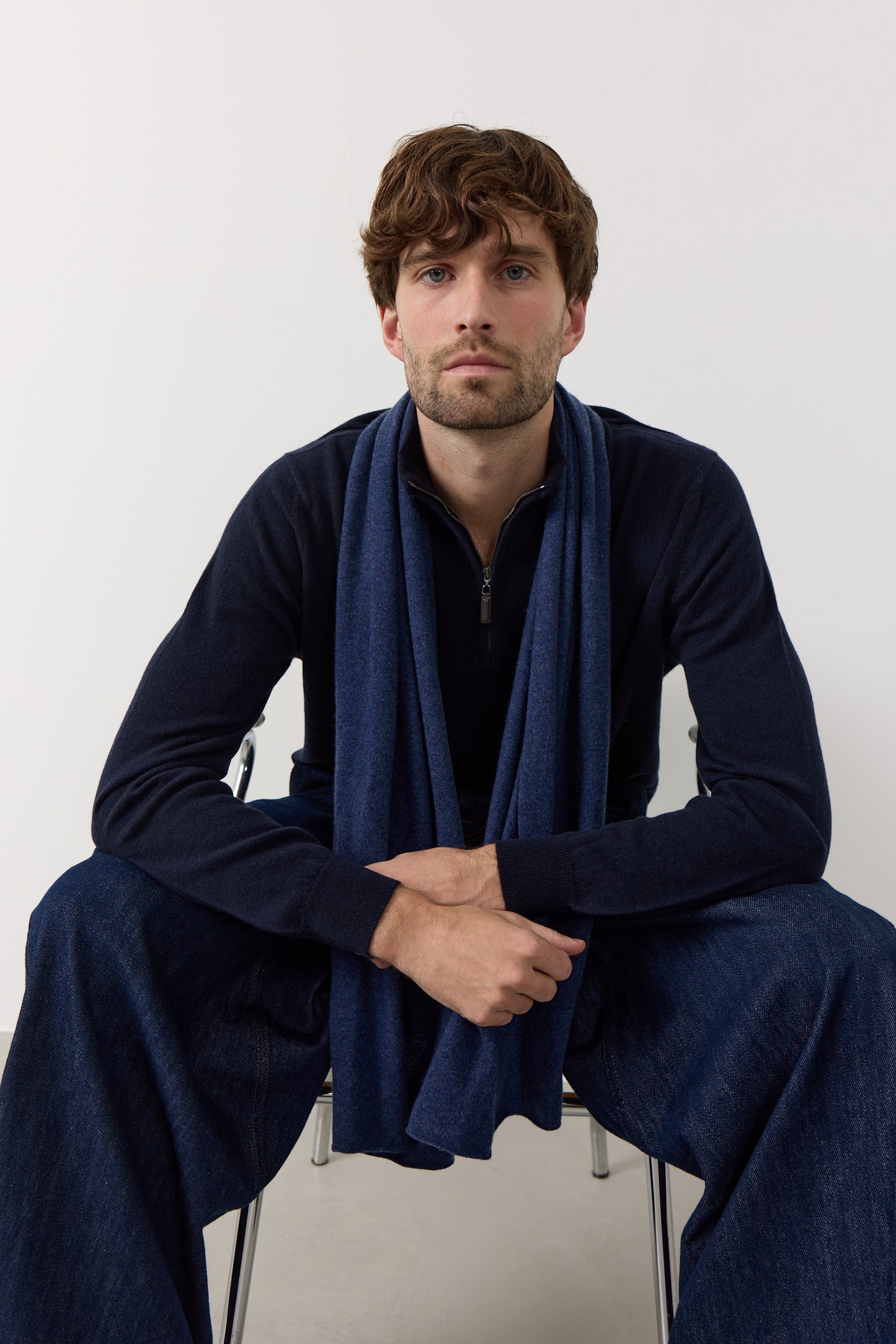 Alfa - Tørklæde i cashmere - Indigo Blå