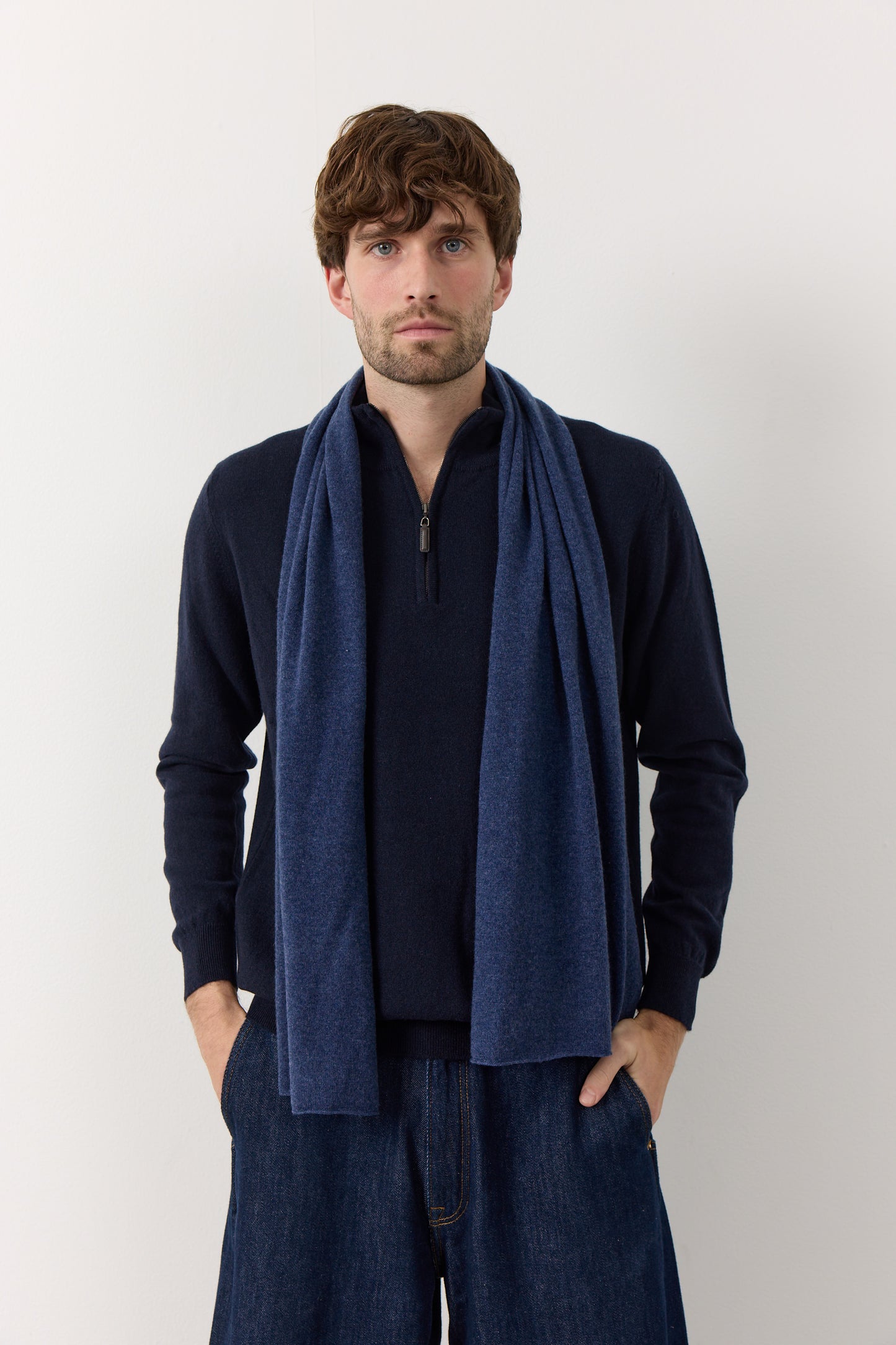 Alfa - Tørklæde i cashmere - Indigo Blå