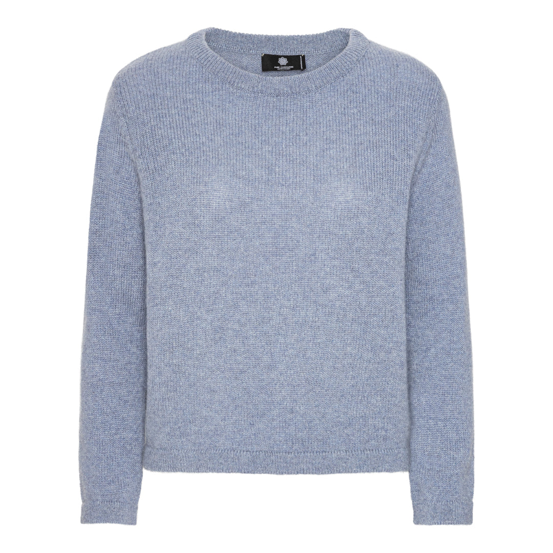 Anna - Cashmere Trøje - Lys denimblå