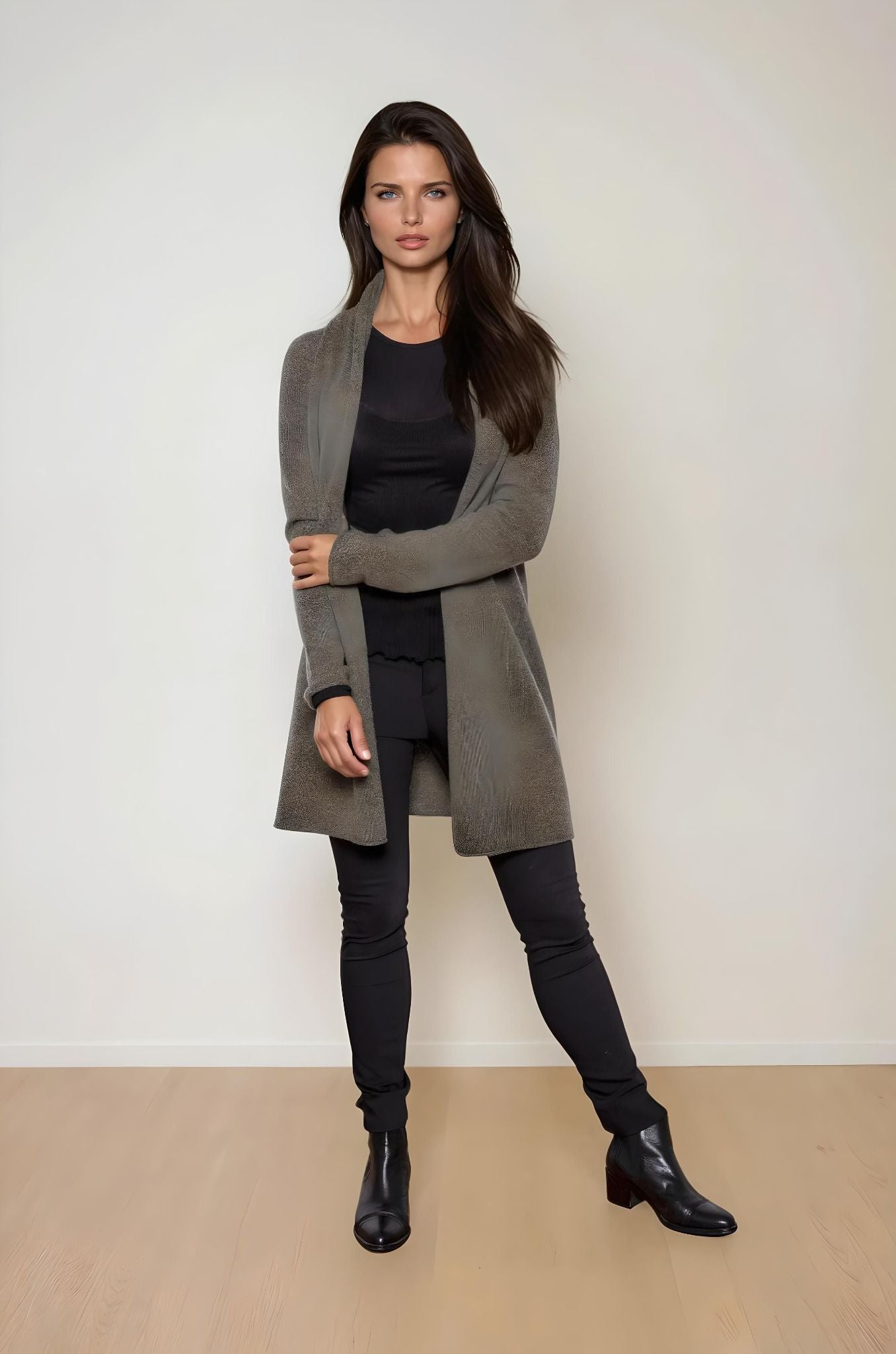 Ingrid - cashmere cardigan - Army Grøn