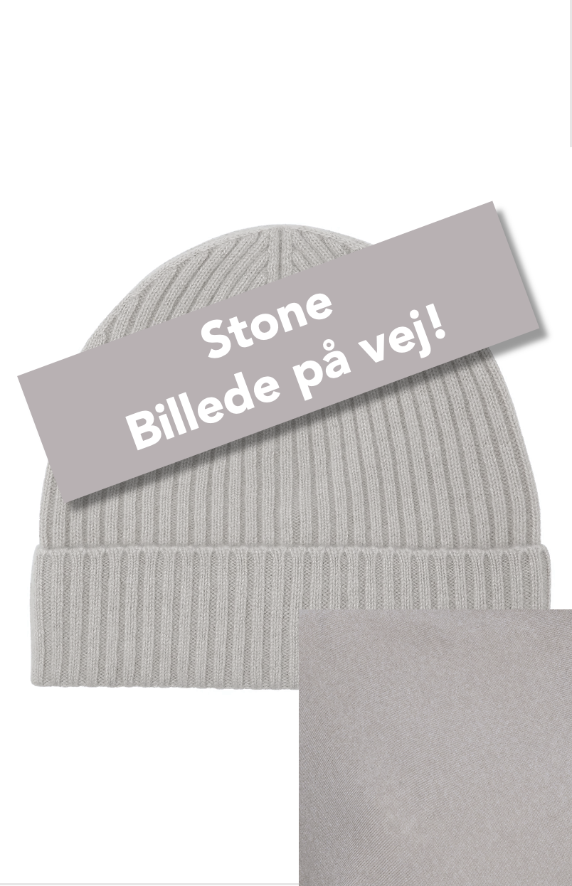 Robin - hue i ribstrikket cashmere - Stone