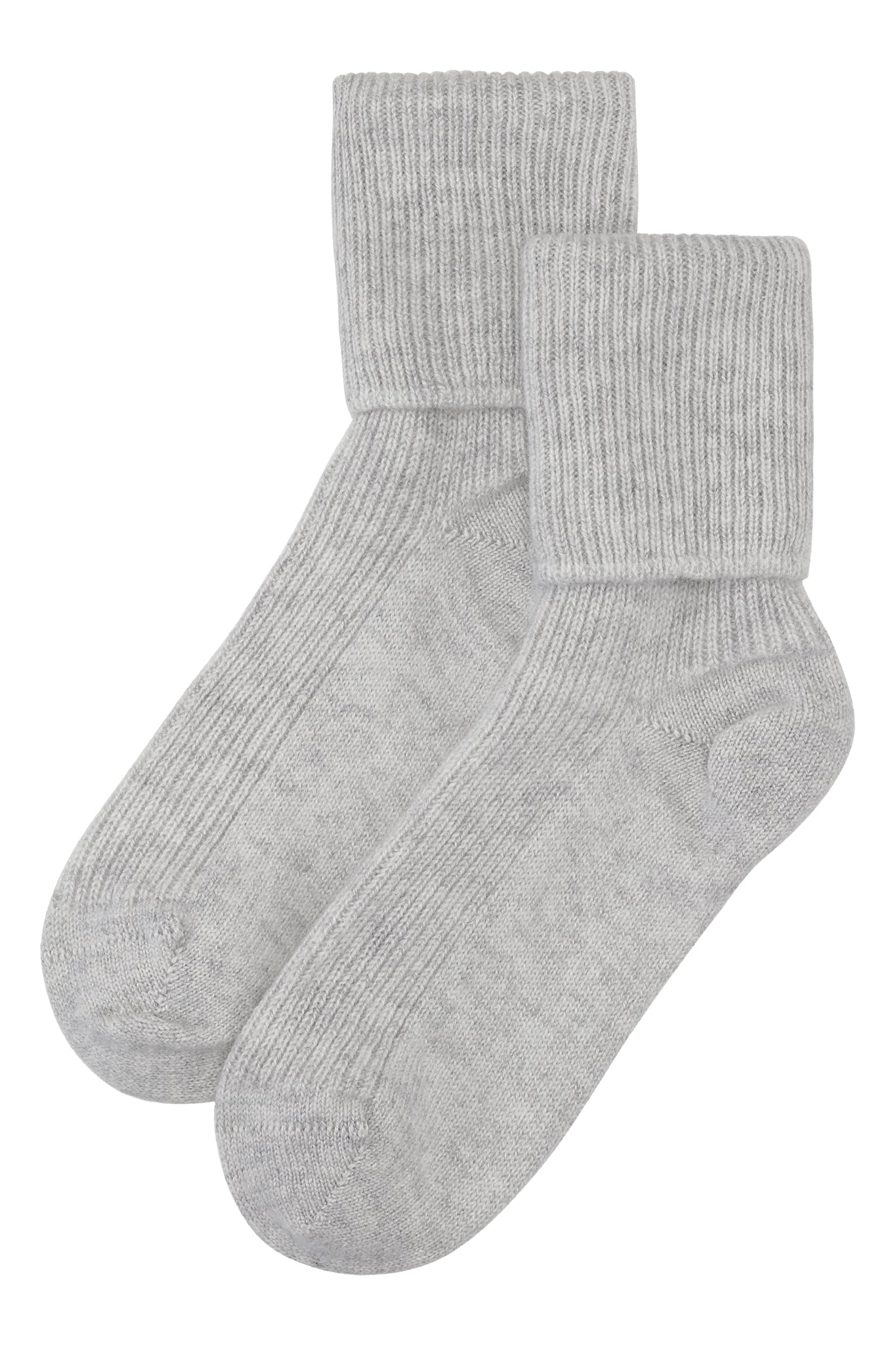 Cashmere bed socks fra Skotland - Lysegrå