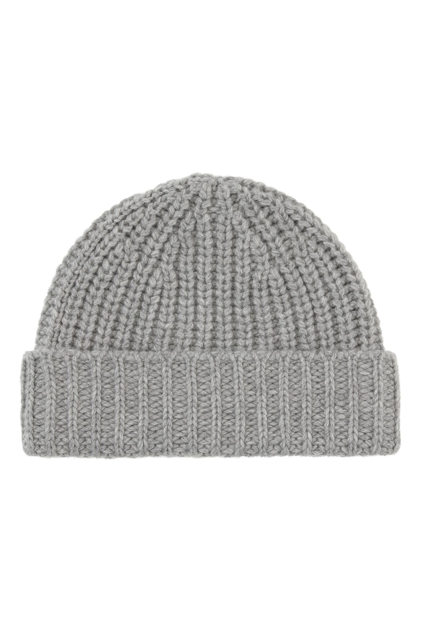 Luka - Rå hue i grov ribstrikket cashmere, fra Skotland - Grå