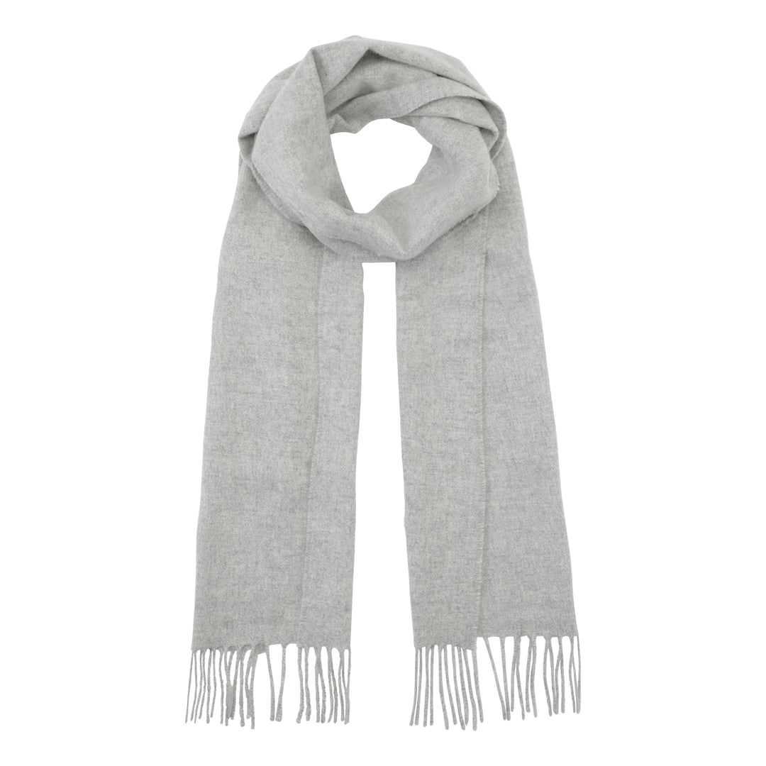 Klassisk vævet cashmere halstørklæde med frynser, fra Skotland - Silver