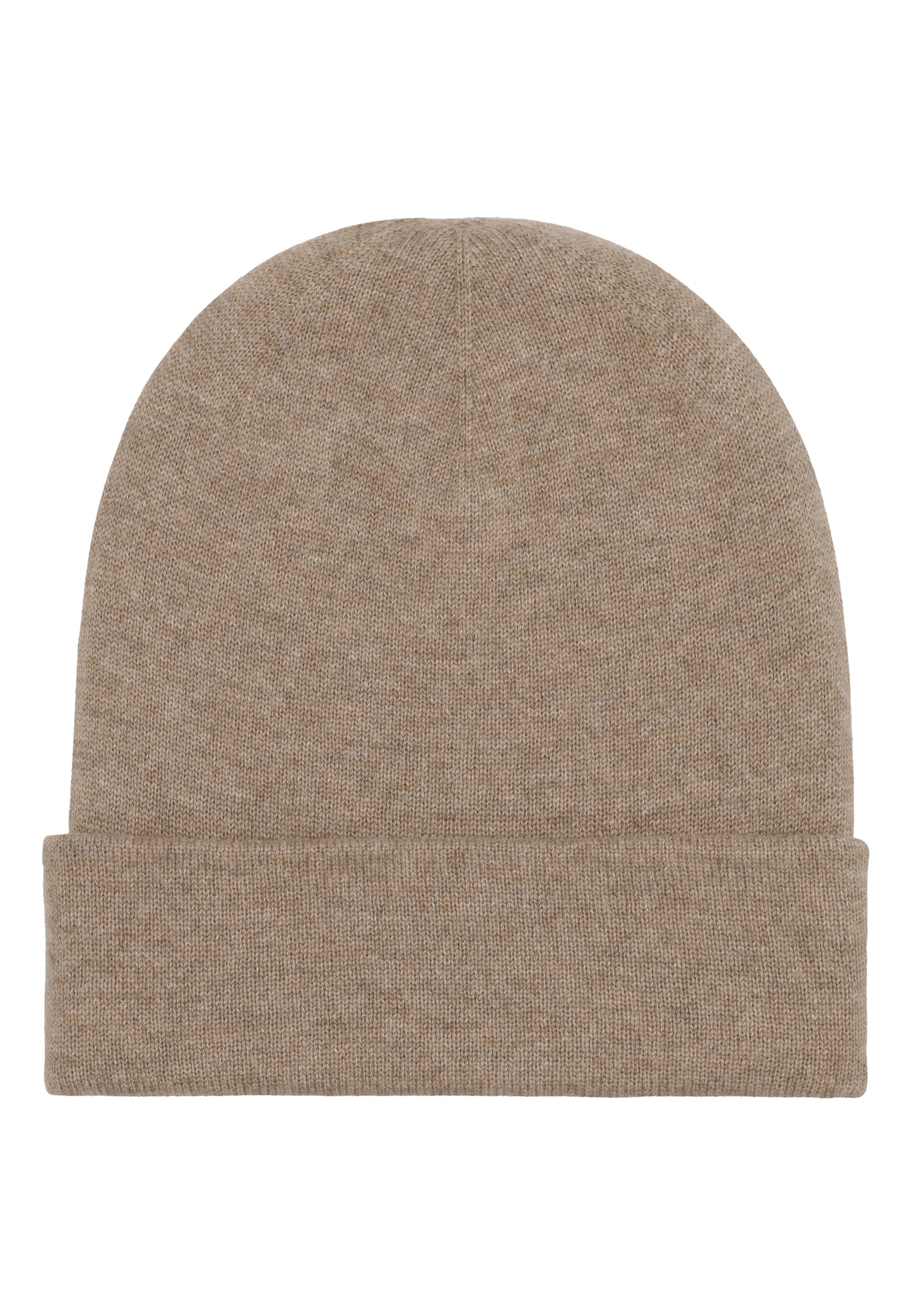 Tyk dobbelt jersey hue i cashmere, fra Skotland - Ljus brun Cappuccino