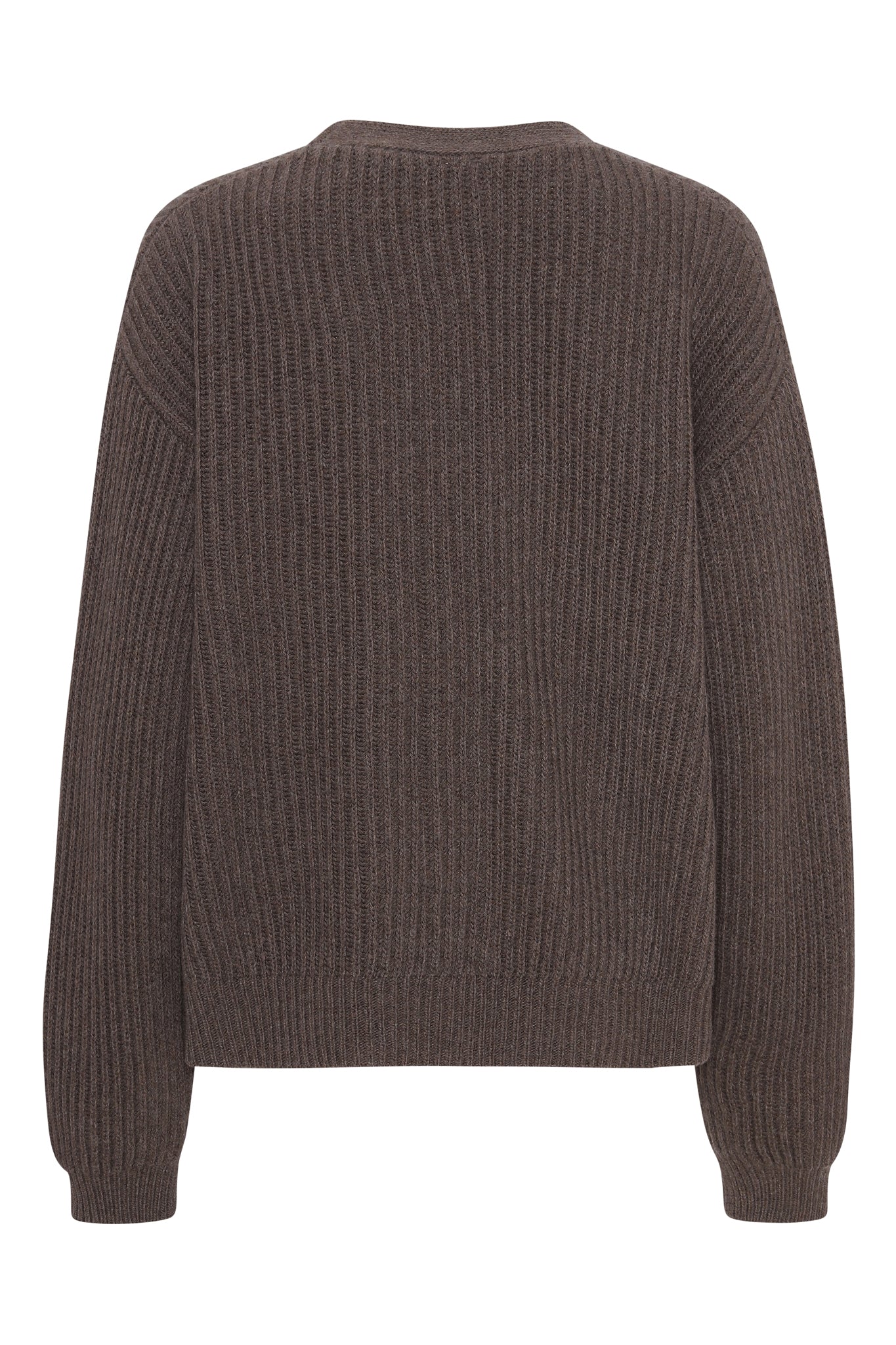 Maja - cashmere cardigan ribstikket recycle - Brun