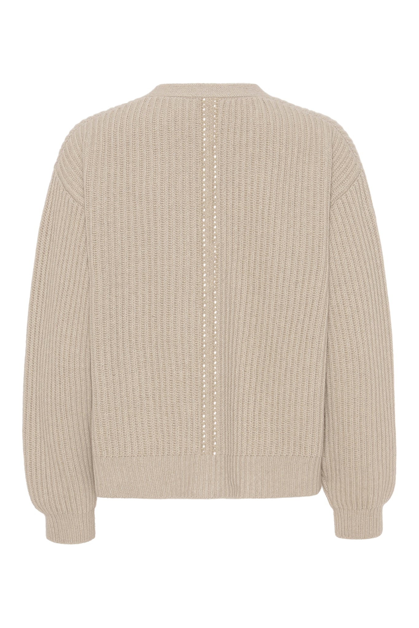 Maja - cashmere cardigan ribstikket recycle - Beige
