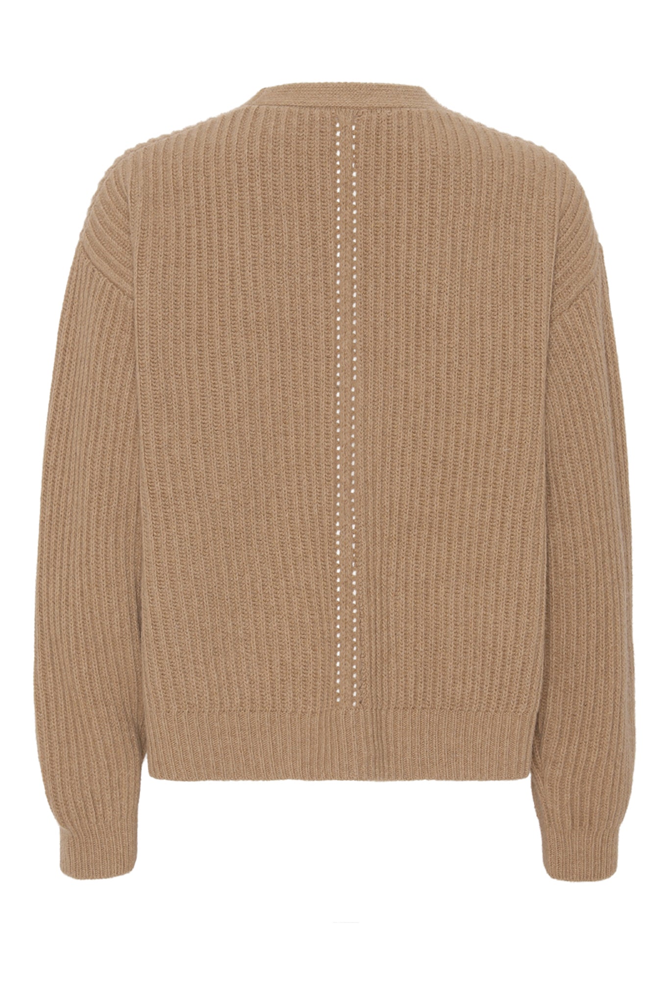 Maja - cashmere cardigan ribstikket recycle - Camel
