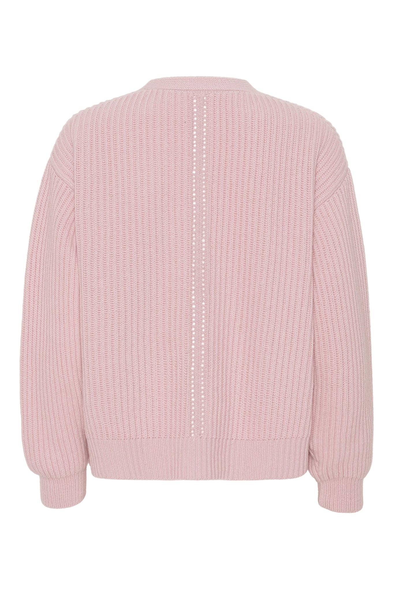 Maja - cashmere cardigan ribstikket recycle - Rosa