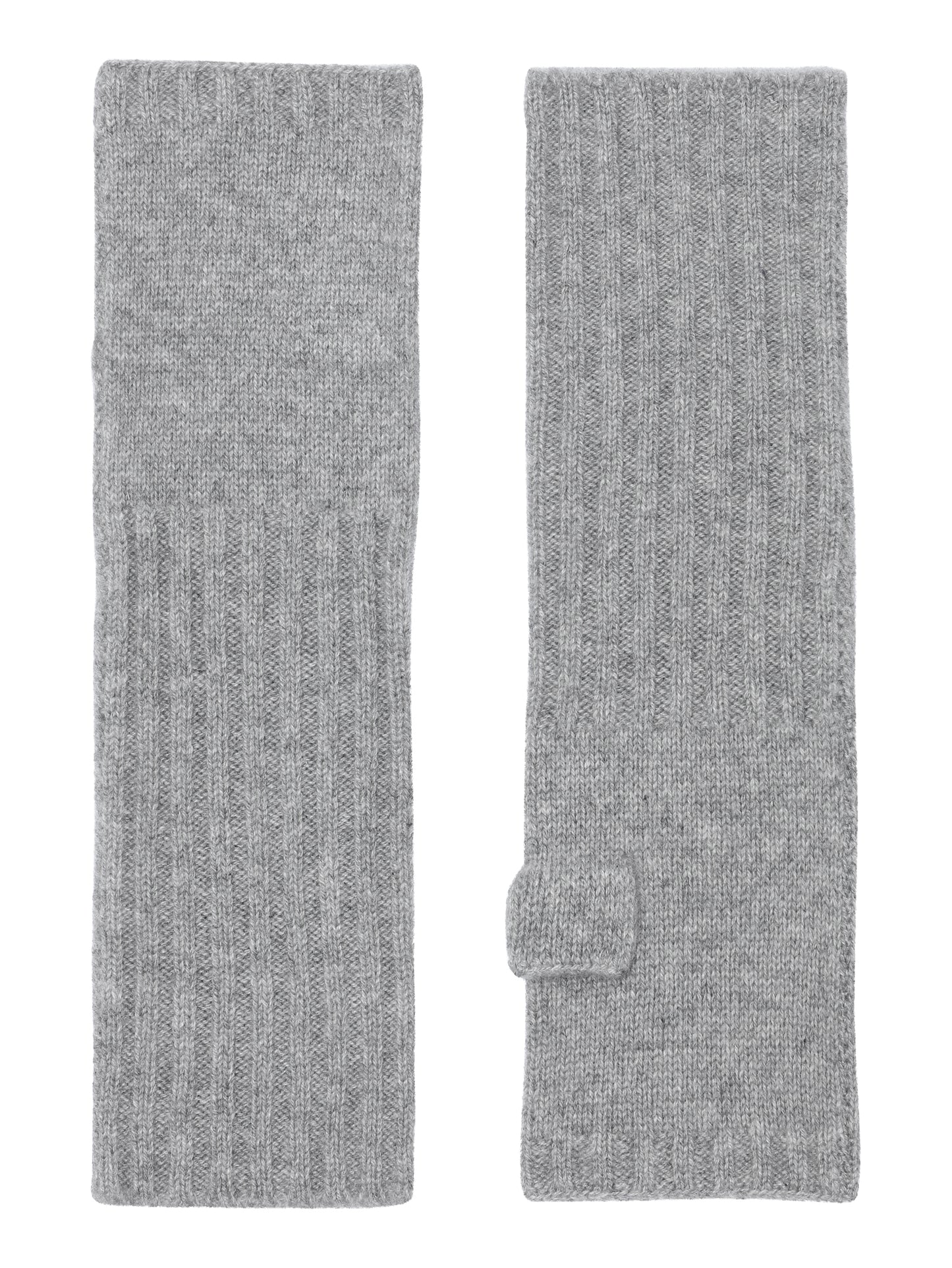 Robin -  håndledsvarmere (fingerløse vanter) i strikket cashmere - Mellemgrå
