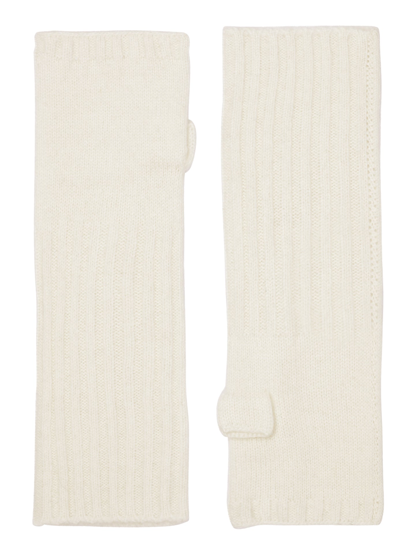 Robin -  håndledsvarmere (fingerløse vanter) i strikket cashmere - Hvide