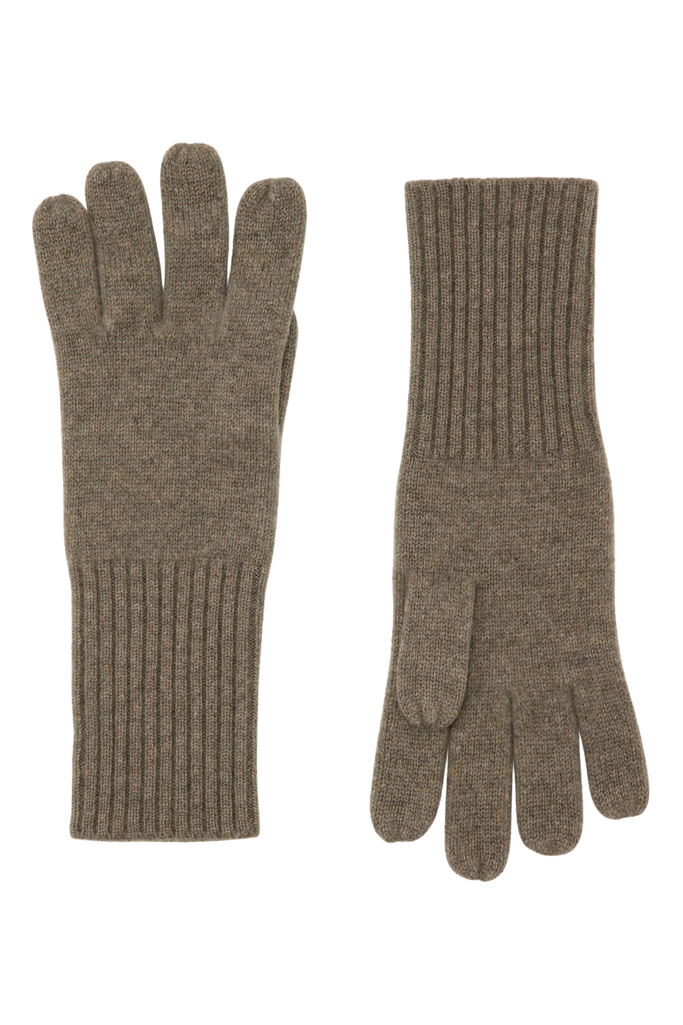 Robin - Handsker i strikket cashmere - Lysebrune