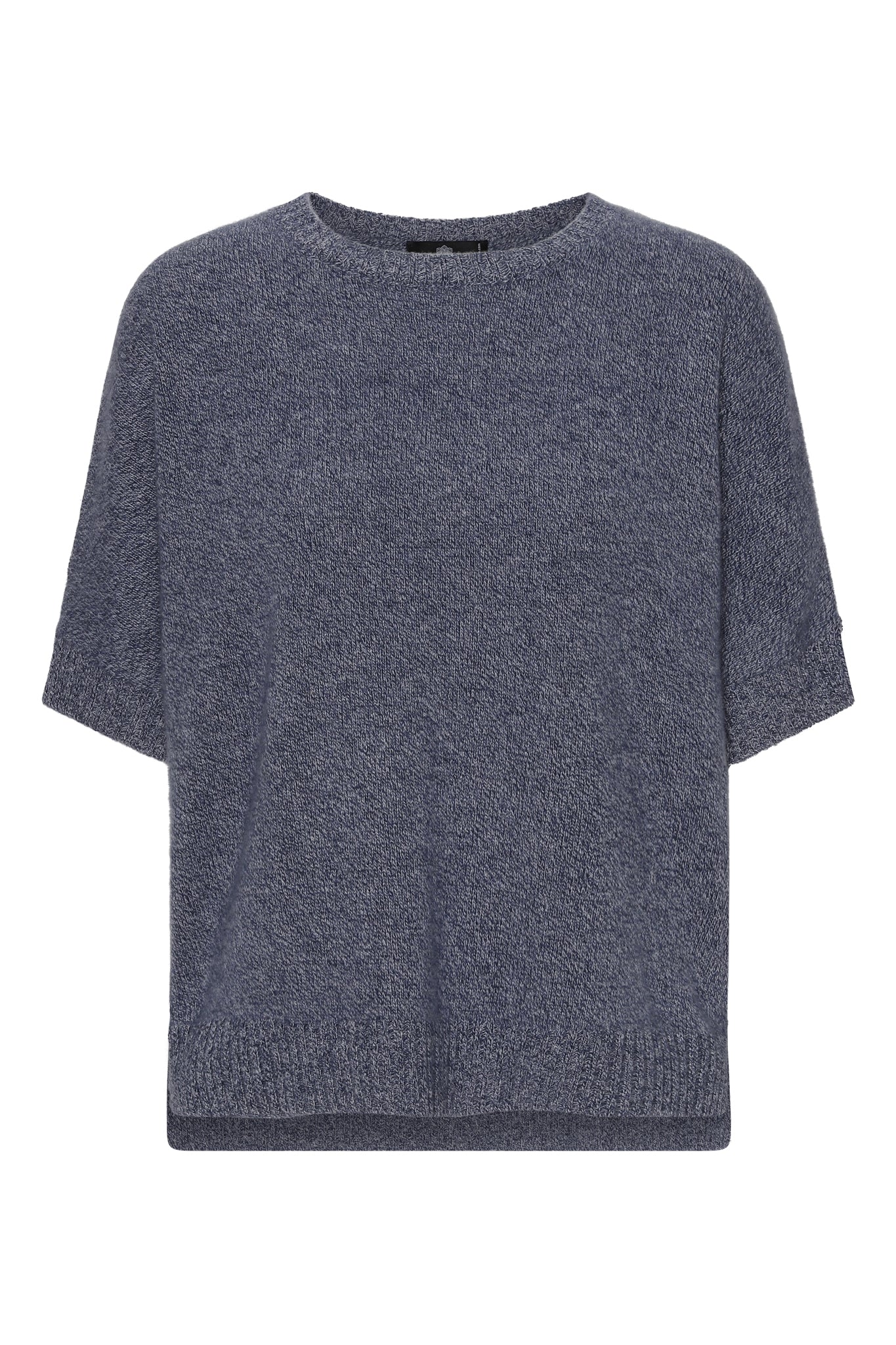 Tilde - Cashmere T-poncho - Blå og hvid melange