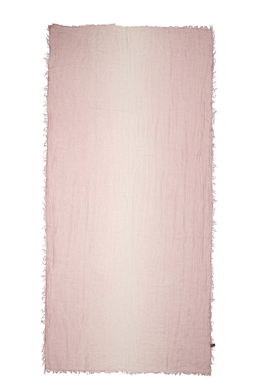 Tindra - blødt cashmeretørklæde m frynser - Pastel Pink Hvid tonet