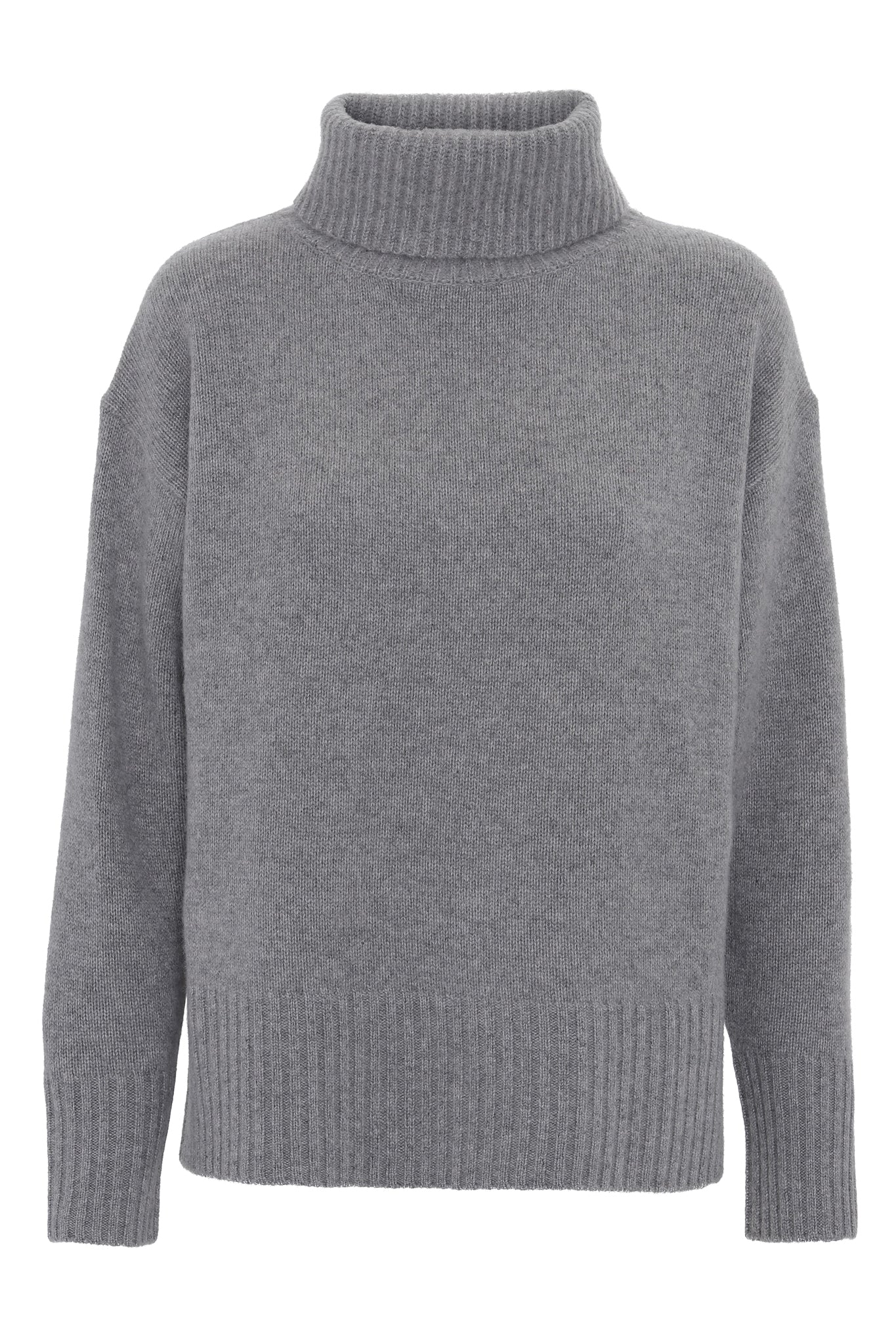 Marilyn - cashmere rullekrave sweater - Mellemgrå
