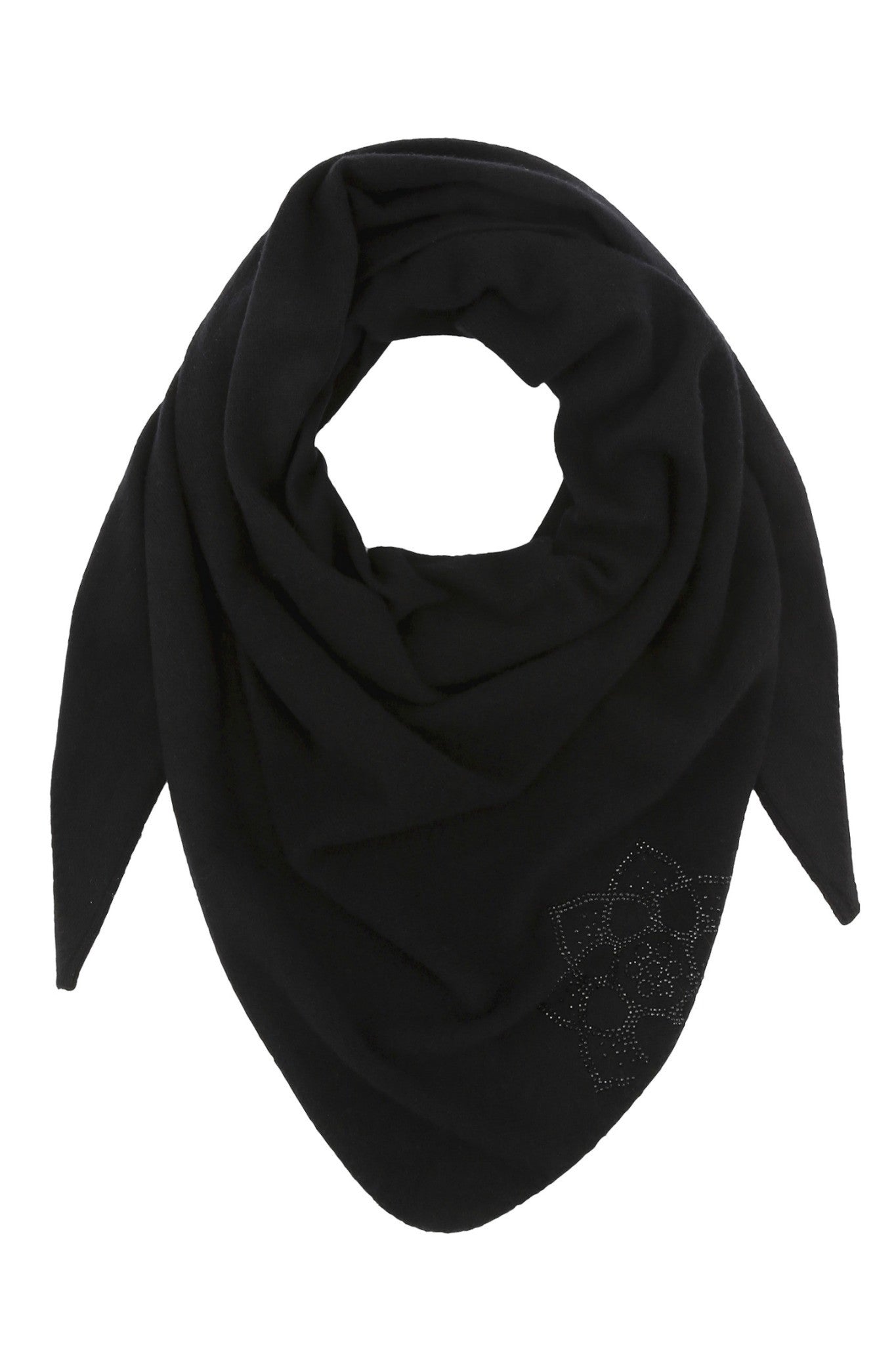 Lækkert strikket triangle tørklæde i 100% cashmere