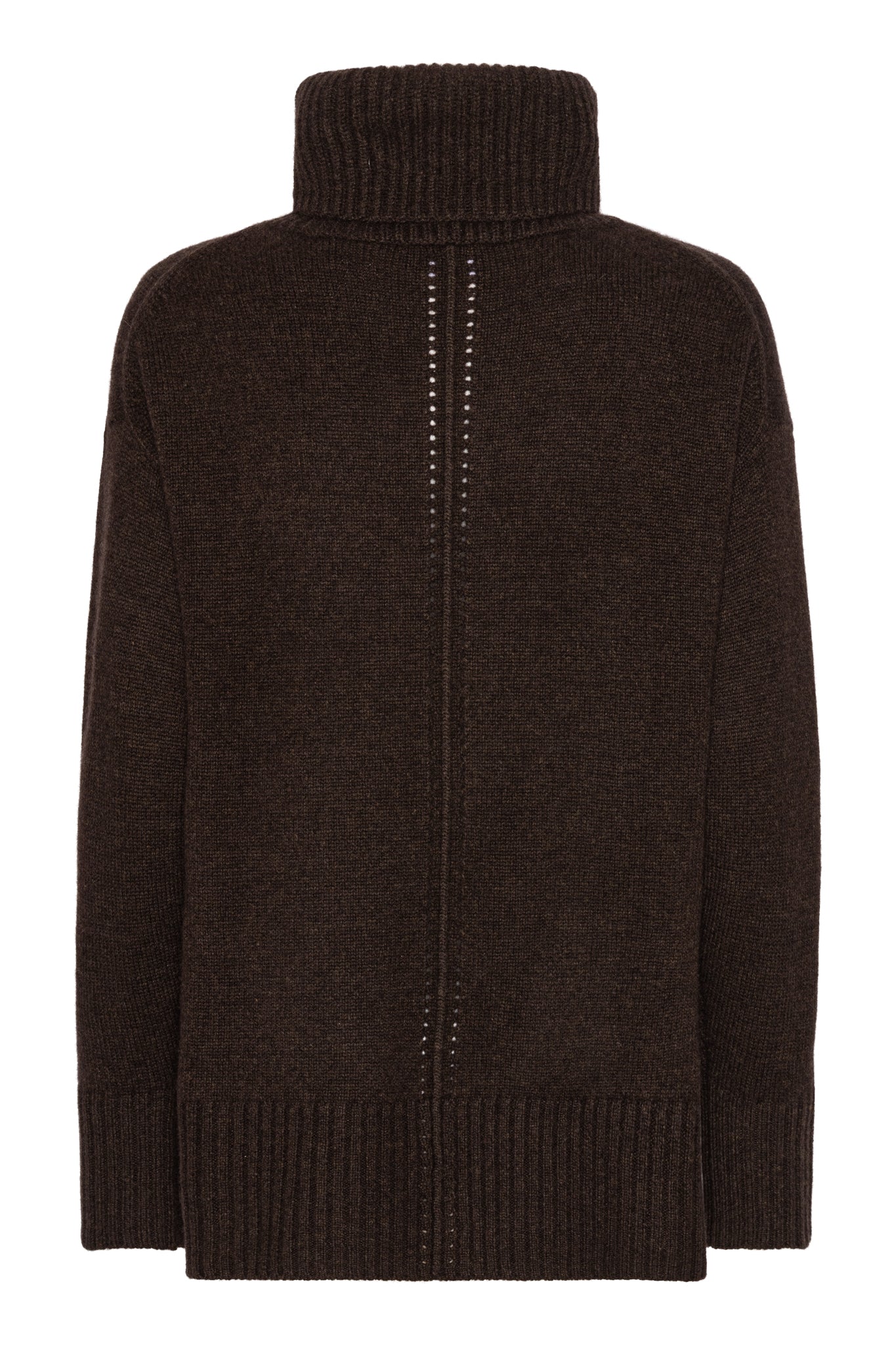 Marilyn - cashmere rullekrave sweater - Espressobrun