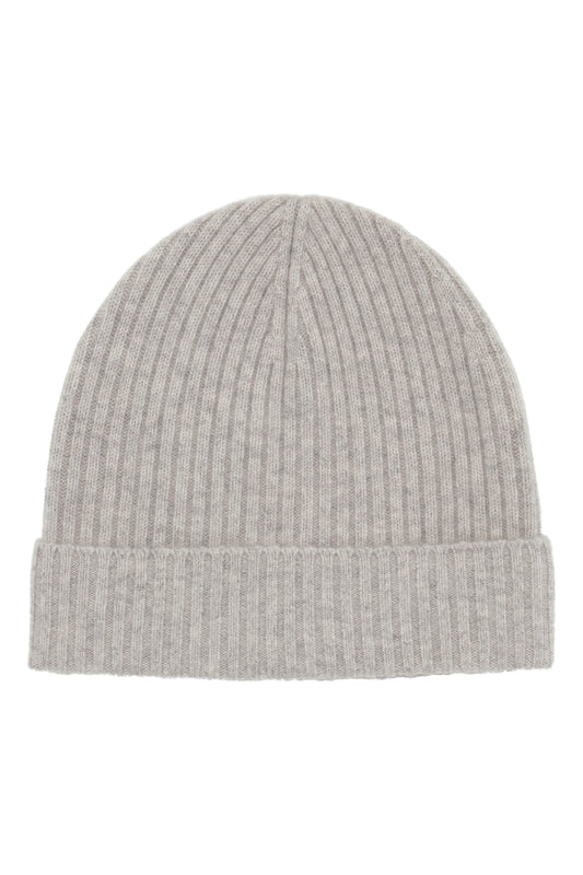 Robin - hue i ribstrikket cashmere - Lys Grå