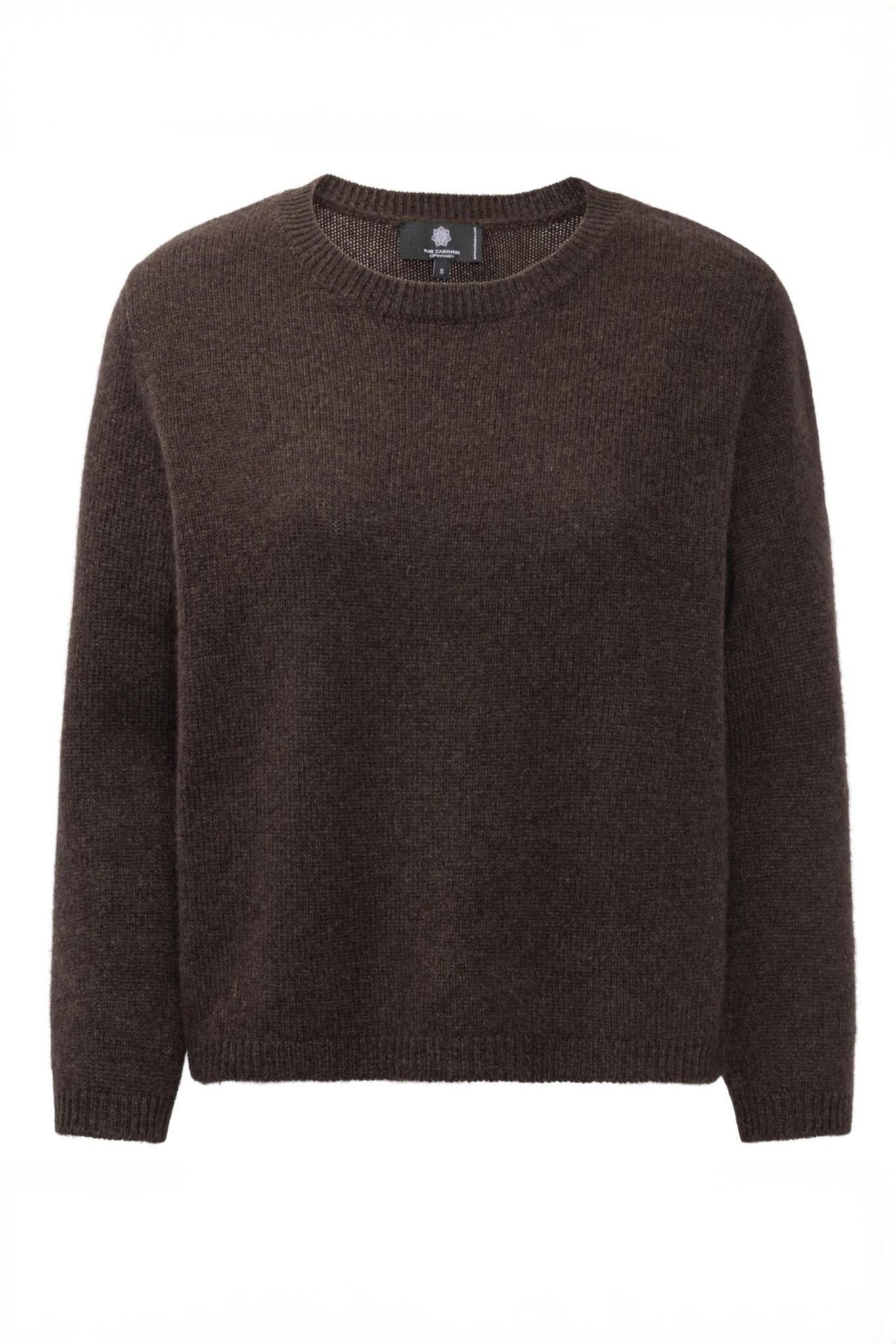 Anna - Cashmere Trøje - Espressobrun med Fabric Shaver SÆRTILBUD