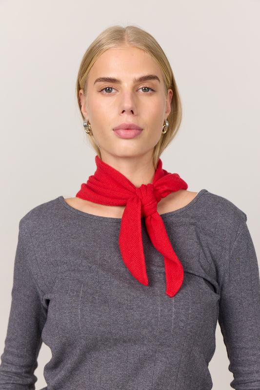 Lille eksklusiv cashmere scarf, fra Skotland - Rød