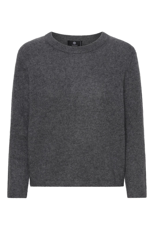 Anna - Cashmere Trøje - Mørk grå med Fabric Shaver SÆRTILBUD