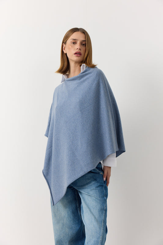 My - poncho, asymetrisk - Light denim blue