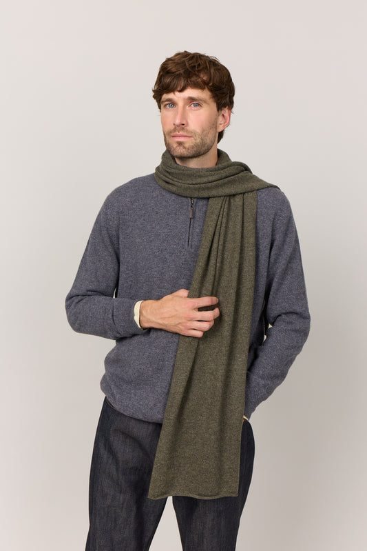 Alfa - Tørklæde i cashmere - Armygrøn