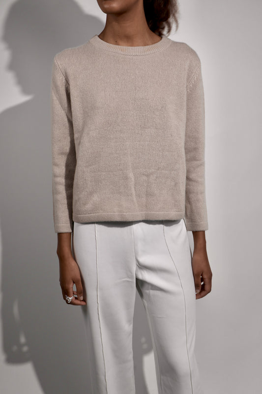 Anna - Cashmere Trøje - Sand