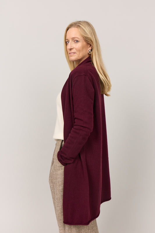 Ingrid - cashmere cardigan - Mørk Vinrød Bordeaux