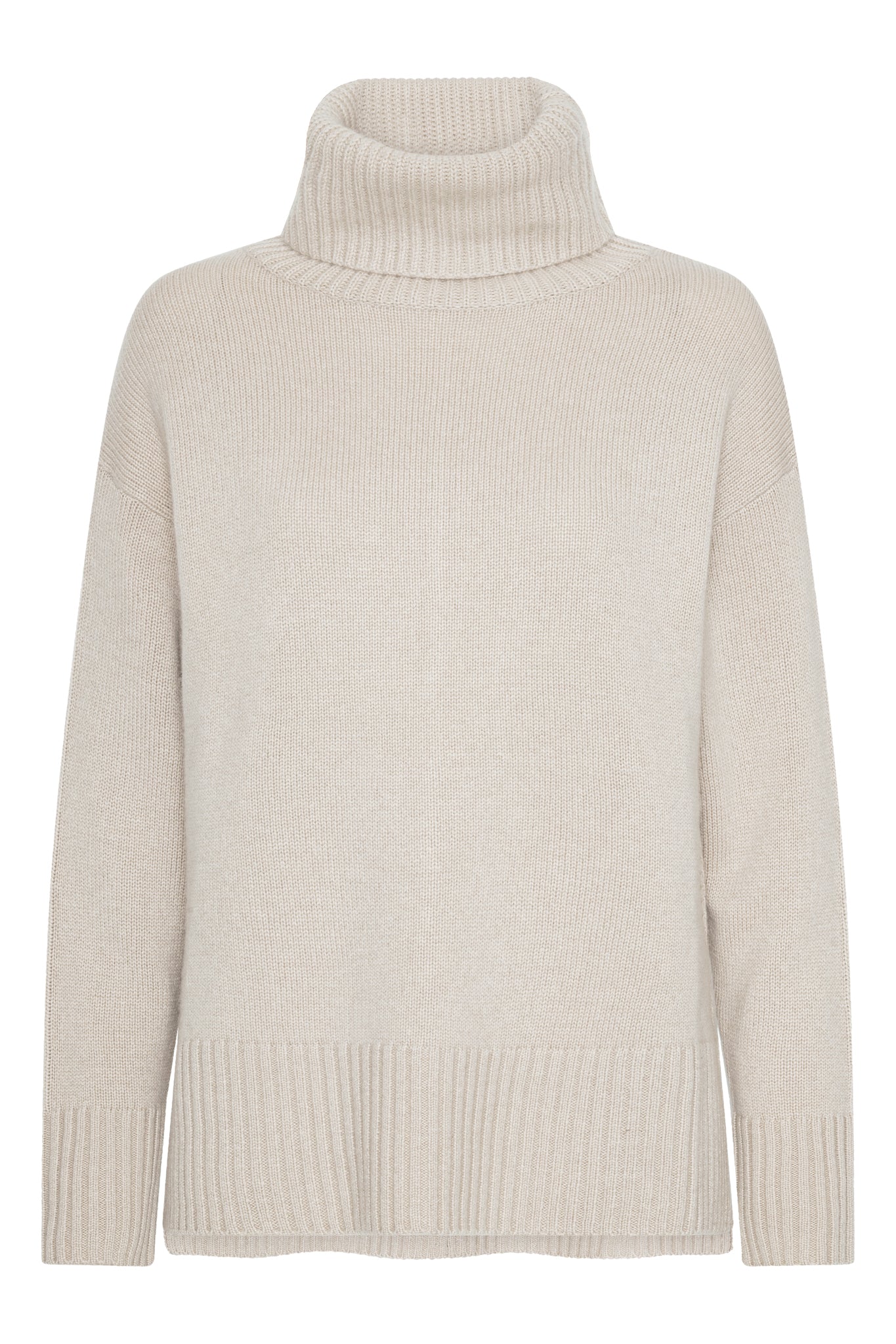 Marilyn - cashmere rullekrave sweater - Sand