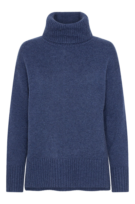 Marilyn - cashmere rullekrave sweater - Indigo Blå
