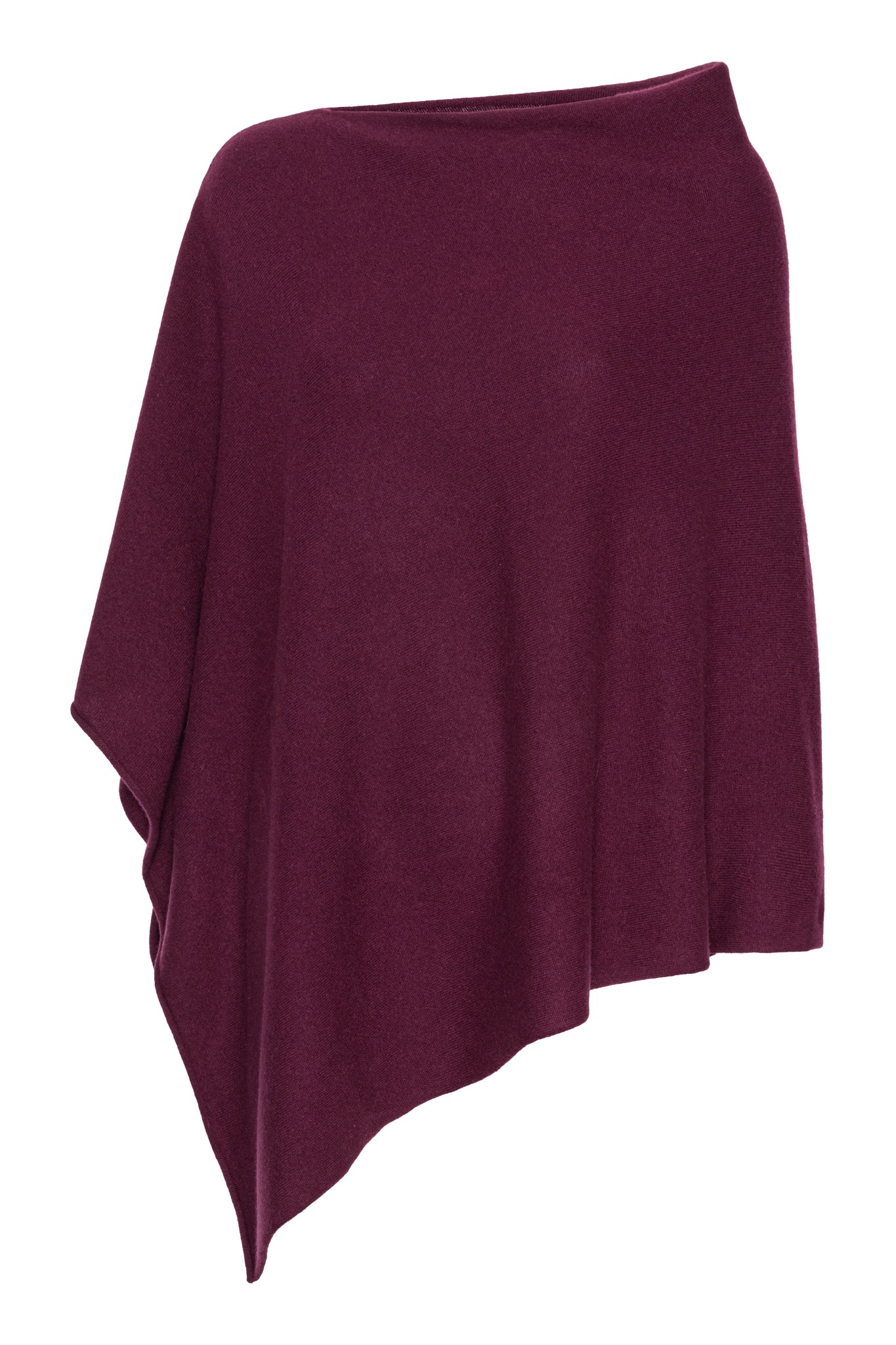 My - poncho, asymetrisk - Mørk vinrød Bordeaux