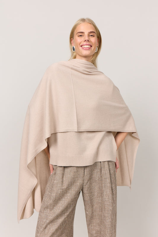 Luna - kæmpetørklæde i cashmere - Sand