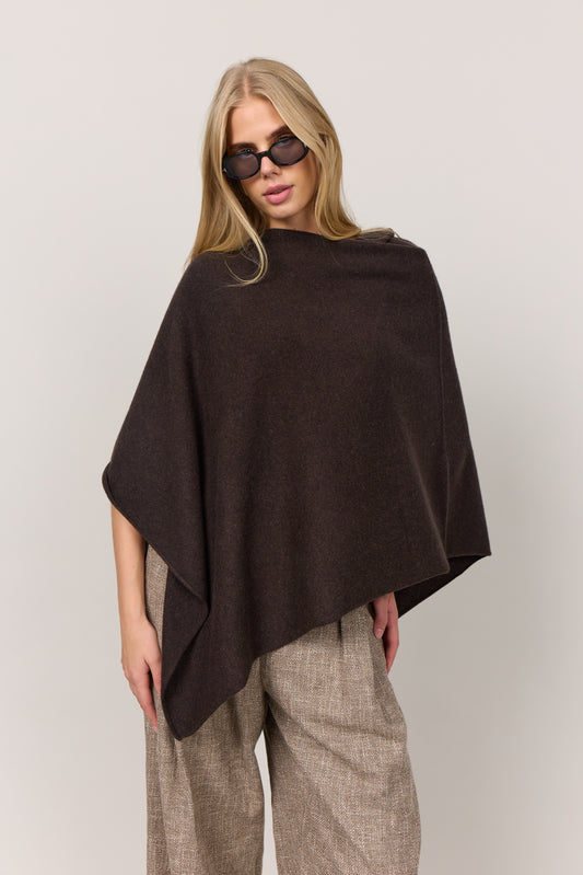 My - poncho, asymetrisk - Espressobrun