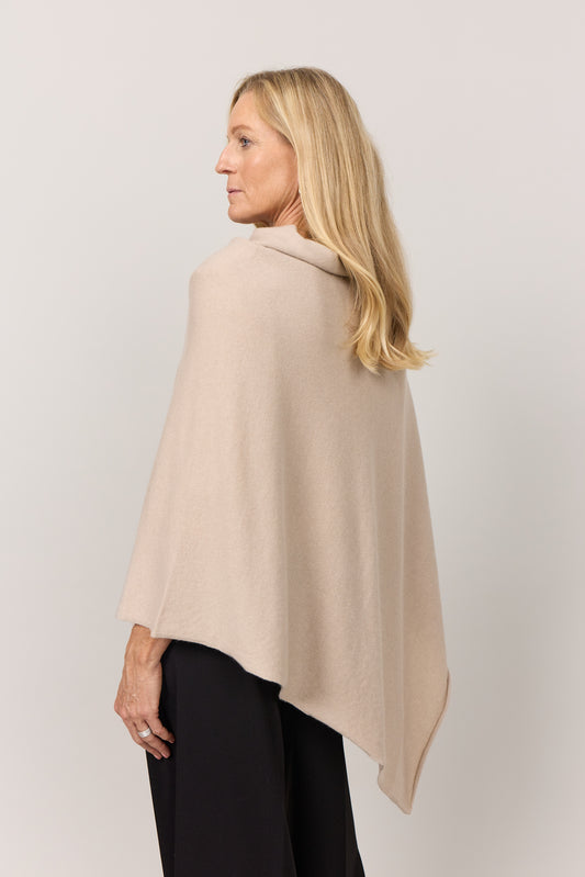 My - poncho, asymetrisk - Sand