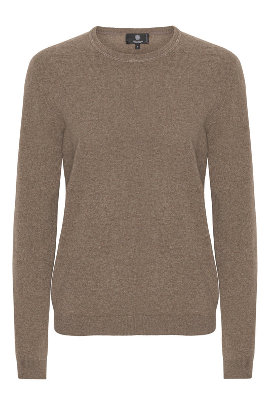 Pil - Cashmere Pullover i klassisk fit. Walnut