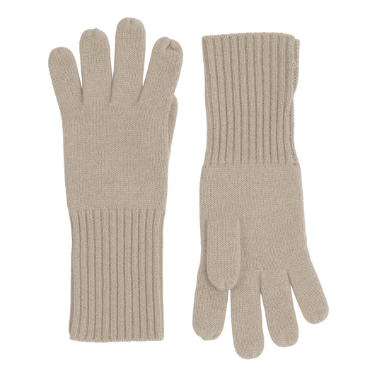 Robin - Handsker i strikket cashmere - Sand