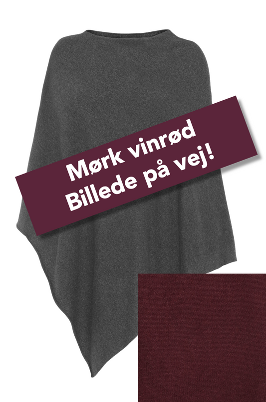 My - poncho, asymetrisk - Mørk vinrød Bordeaux