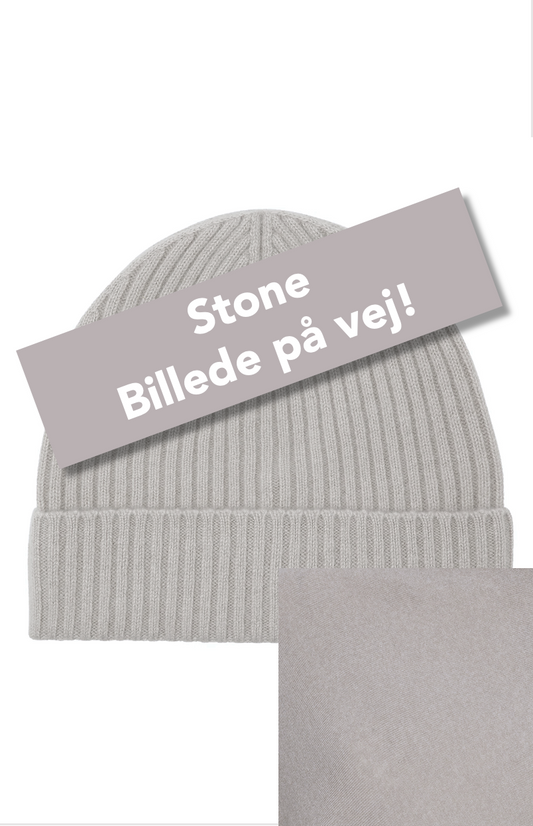 Robin - hue i ribstrikket cashmere - Stone