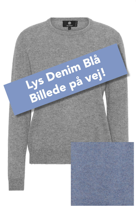 Pil - Cashmere Pullover i klassisk fit. Light Denim Blå