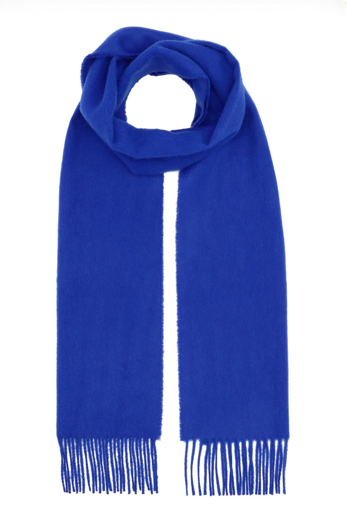 Klassisk vævet cashmere halstørklæde med frynser, fra Skotland - Blue Sodalite