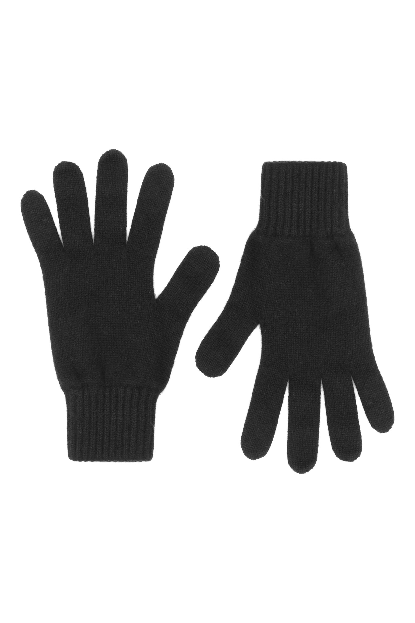 Handsker til mænd i strikket cashmere, fra Skotland - Sorte