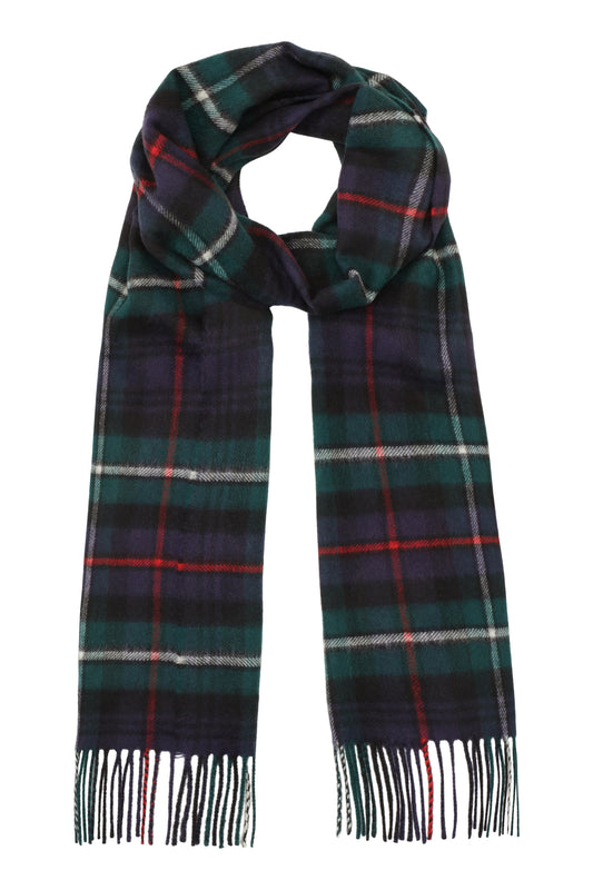 Klassisk vævet cashmere halstørklæde med frynser, fra Skotland - Ternet MacKenzie