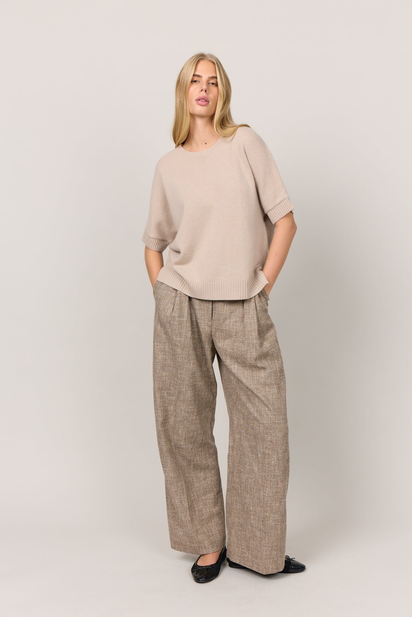 Tilde - Cashmere T-shirt - Sand
