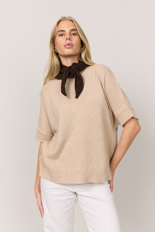 Tilde - Cashmere T-shirt - Beige Toast