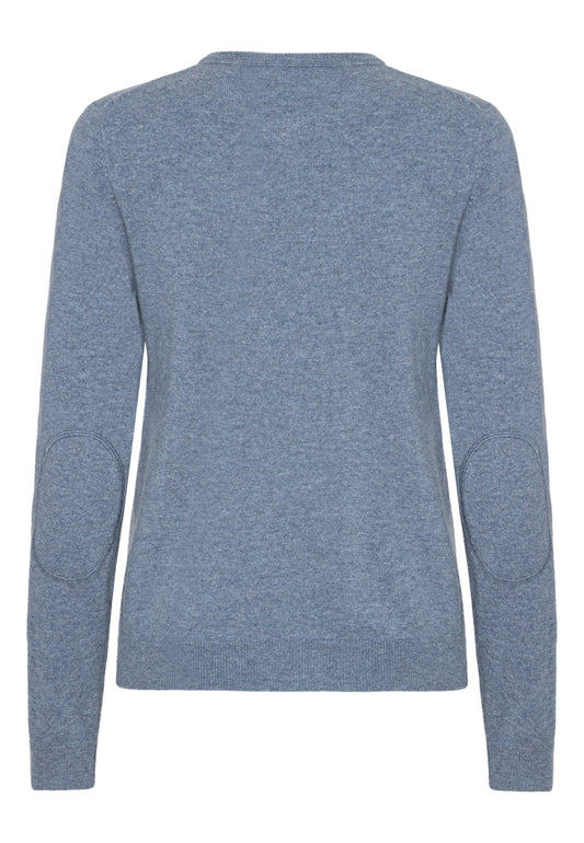 Pil - Cashmere Pullover i klassisk fit. Light Denim Blå