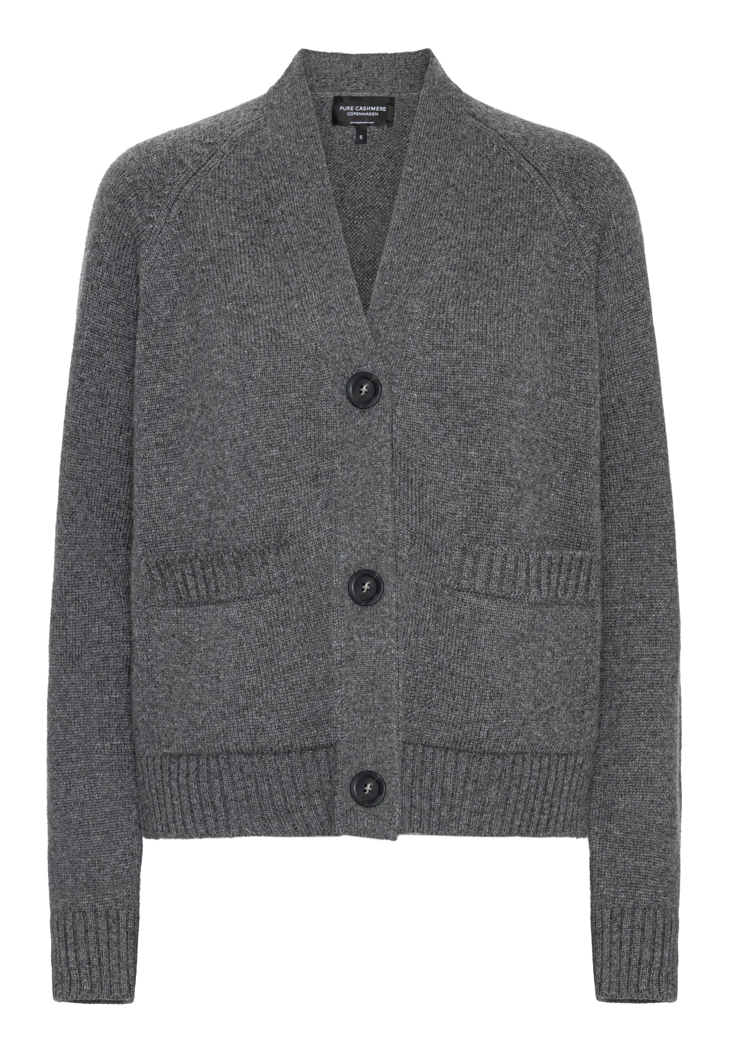 Cashmere cardigan V-neck, Skotland - Mørk grå