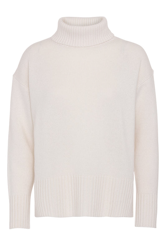 Marilyn - cashmere rullekrave sweater - Hvid