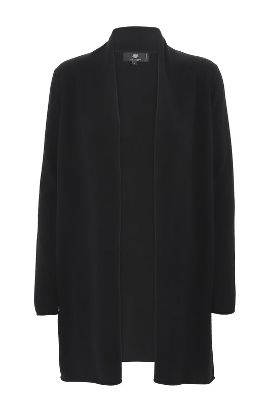 Ingrid - lang cashmere cardigan - Sort